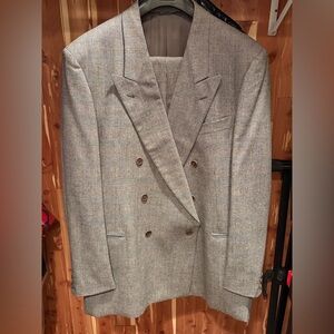 Cerruti Classic Prince of Wales Check (Glen Plaid) B & W Double-Breasted Suit